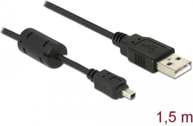 Produktbild Delock Kamera Kabel USB-B mini 4pin USB-A 1,5m Stecker-Stecker (1.50 m, USB 2.0)