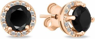 Brilio Silver - Sparkling bronze earrings with zircons EA601RBC