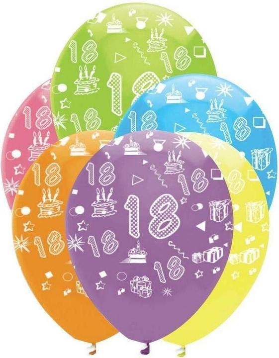 Actual product image Creative Party Latex 18th Balloons (Pack of 6) (6 x)