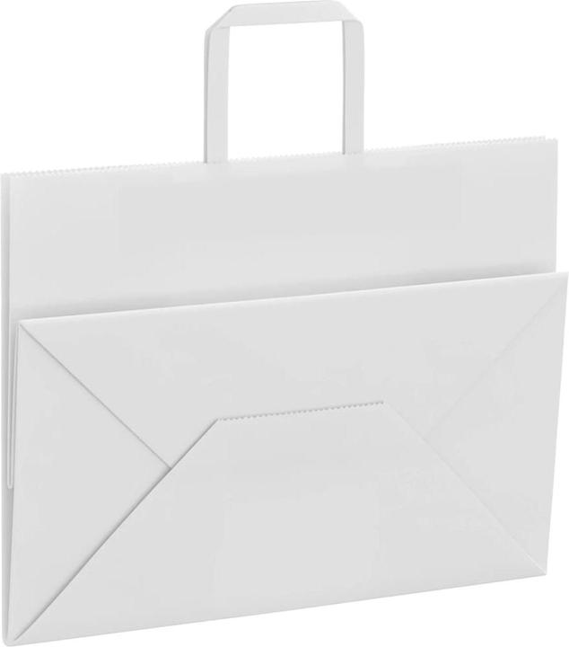 Produktbild VidaXL Kraftpapiertüten 250 Stk. mit Henkel Weiss 32x17x25 cm Papiertüte (Geschenktüte, 250 x)