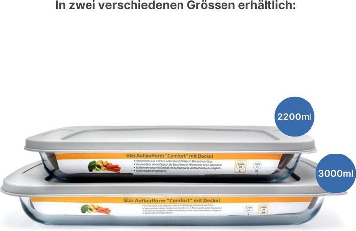 Produktbild B-Home Glas-Auflaufform mit Deckel Ofenform Vorratsbehälter Backofenform