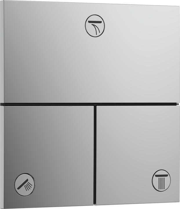 Produktbild hansgrohe ShowerSelect Comfort E Ventil, Unterputz, 3 Verbraucher, eckige Rosette, 15573