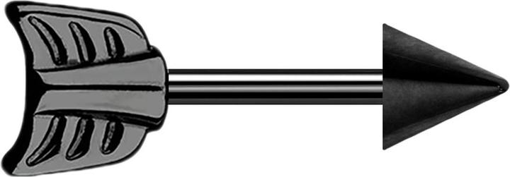 Star Piercing Barbell schwarz mit Cone und Pfeil (Chirurgenstahl 316L, ohne Messing)