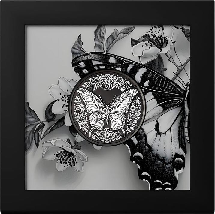 Actual product image CIT Coin Invest Silber Butterfly 1 oz PP - Obsidian Black 2025 (999.90, 2025)