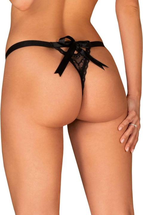 Actual product image Obsessive Isabellia Sexy Lace Thong - Black (L, XL)