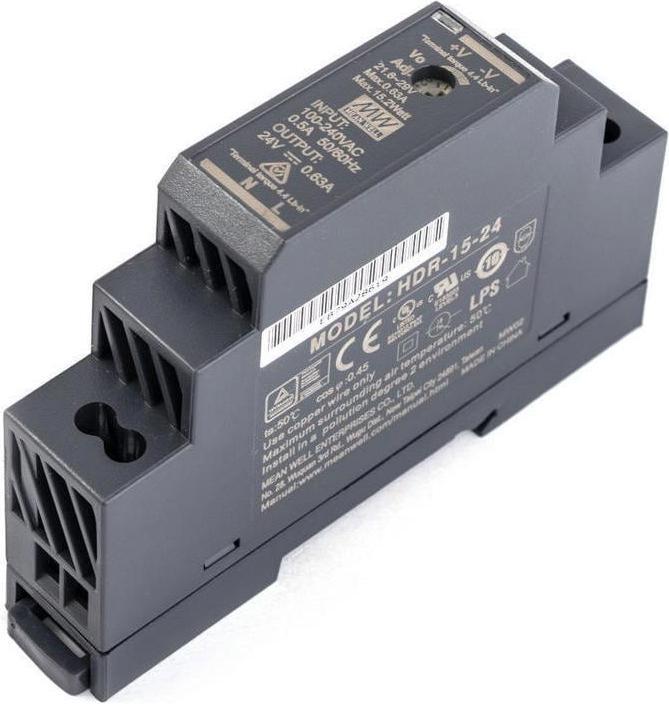 Produktbild MeanWell Ultra Slim Step Shape PSU, 15 W, 24 Vdc