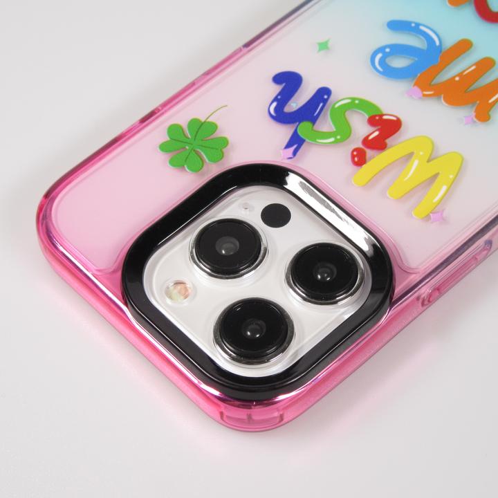 Image du produit PhoneLook Coque Gel transparent WISH ME LUCK avec crochet pour lanière (sans lanière) /bleu (Apple iPhone 15 Pro Max)