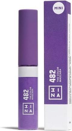 Actual product image 3INA MAKEUP The Color Mascara 482 Purple Mascara with Vegetal Keratin Volume and Lift Travel Size 5. (482 Purple)
