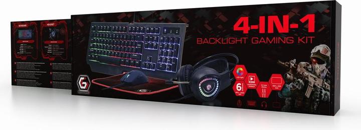 Actual product image Gembird Gaming SetinchPhantominch with 4in1 backlight keyboard mouse pad GGS-UMGL4-01 (US, Cable)