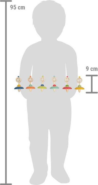 Actual product image small foot Wooden Top with String Display