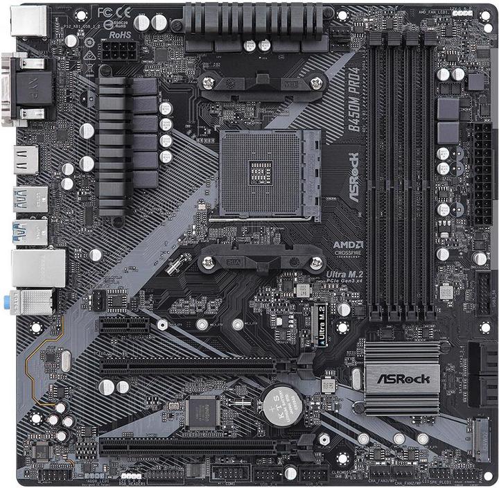Image du produit AsRock Carte mère B450M Pro4 2.0 (AM4, AMD B450, mATX)