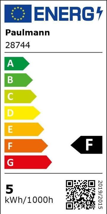Label énergétique Paulmann Globe avec miroir circulaire (E27, 4.50 W, 470 lm, 1 x, F)