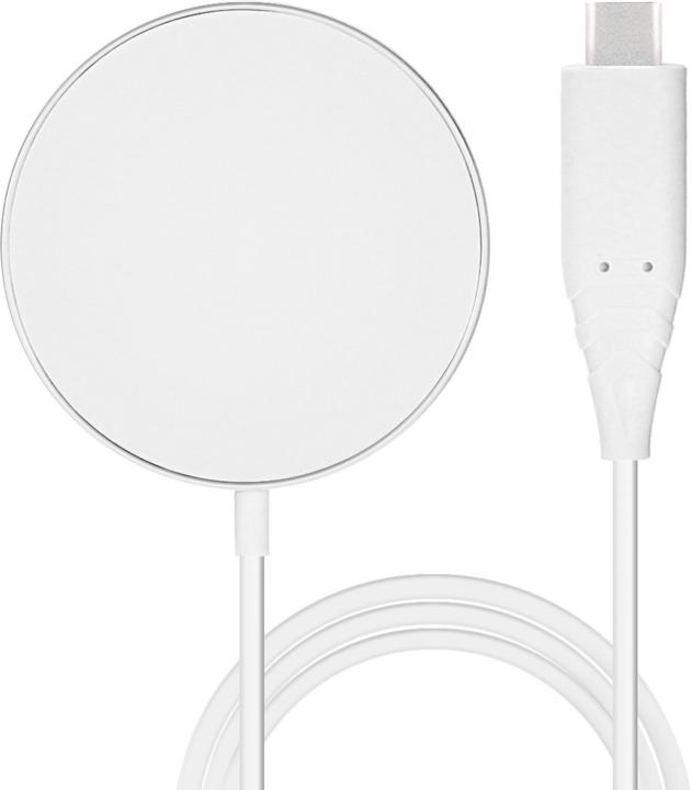 Mobiparts Wireless MagSafe Compatible Charger 15W Flat White (15 W)