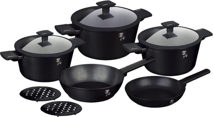 Produktbild BerlingerHaus Haus 10-teiliges Kochgeschirr Set Matte Black Collection (Kochtopf, Aluminium)