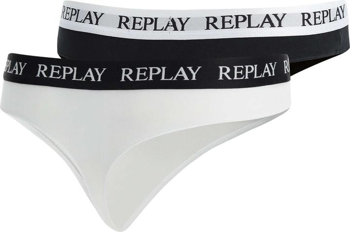 Produktbild Replay Unterhose Damen-Strings mit Logo-Bund 2er Pack (XL, 2er Pack)