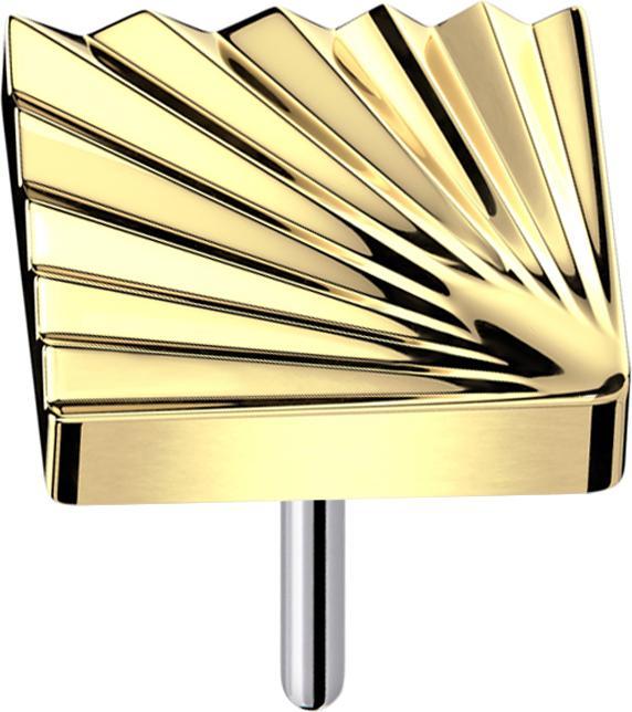 Star Piercing Threadless Diamantschliff Scheibe Quadratisch vergoldet (ohne Messing, Titan G23)