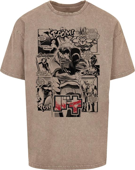 Actual product image Absolute Cult Baki - S1 Manga Hug Panel Acid Washed Oversize Tee - 115261 (L)