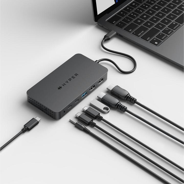 Actual product image Hyper Drive Universal USB-C 7-in1 Dual HDMI Mobile Dock (USB-C, 7 Ports)