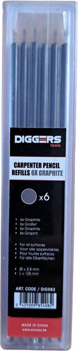 Image du produit Diggers Tools DIGGERS DIG082 Ersatzminen Graphit 6 Stück