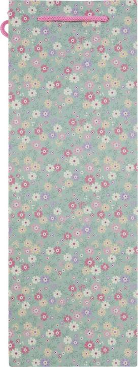Produktbild Idena Flaschentasche Blumen Kraftpapier 140g/m² grün 12,5x35x9cm (Flaschentasche)