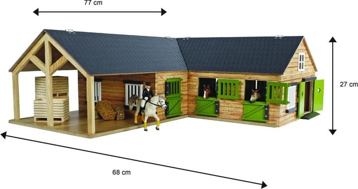Actual product image NoName Horse corner stable with 3 boxes and storage room 1:24