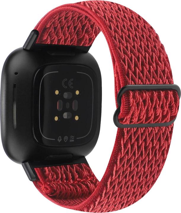 Image du produit Cover-Discount Fitbit Versa 4 / Sense 2 - Bracelet de remplacement en nylon rouge (Nylon)