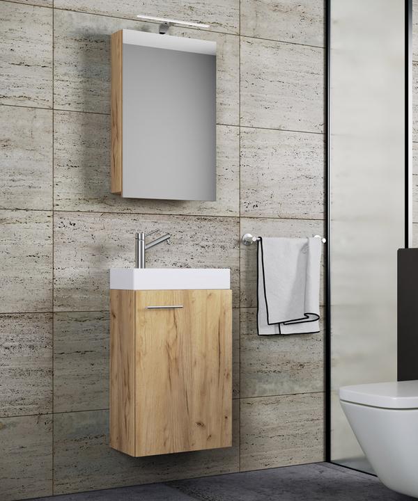 Actual product image VCM 3 pcs guest toilet wash place washbasin Slito mirror