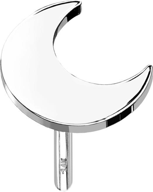 Star Piercing Threadless Mond 14k weissgold (ohne Messing, 14k Gold)