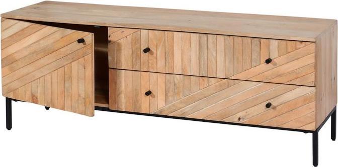 Produktbild Mendler TV-Rack HWC-L95, Massiv-Holz Mango 56x145x43cm, natur