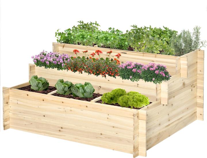 Produktbild Outsunny Treppenbeet mit 9 voneinander abgegrenzten Bereichen