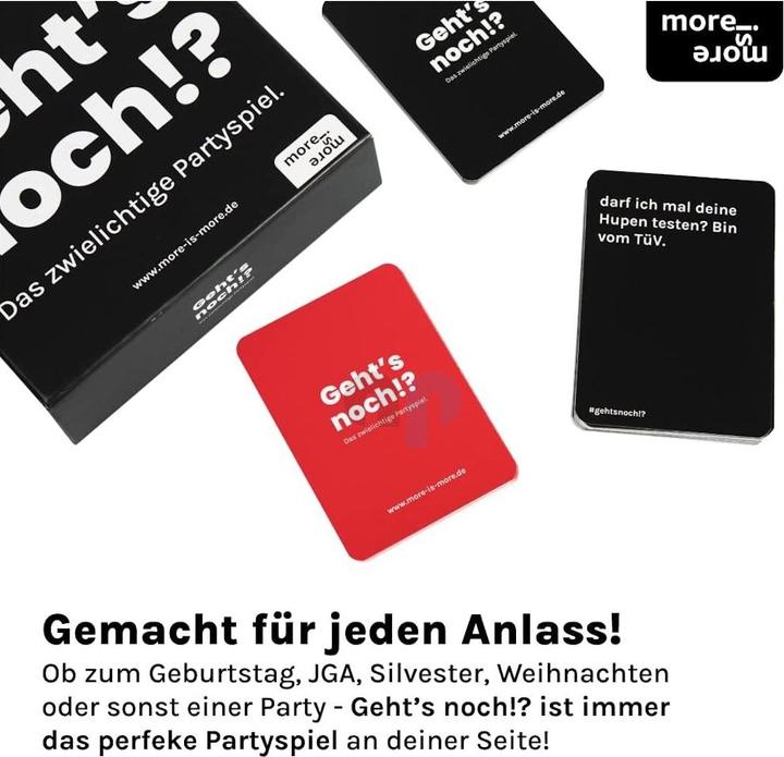 Actual product image More is more Still going!? - the dodgy party game (German)