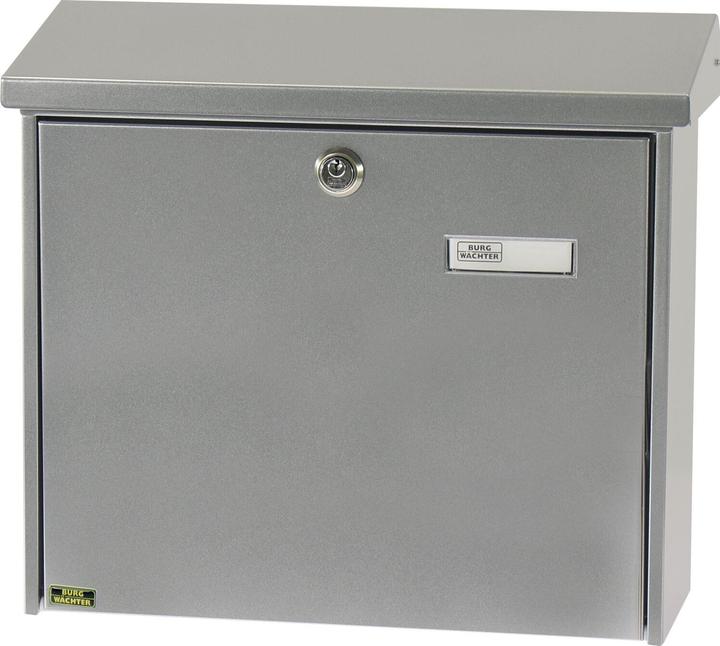 Produktbild Burg Wächter Briefkasten Stahl verzinkt BxHxT 380/340/148 mm Comfort 913 silber mit Öffnungsstopp
