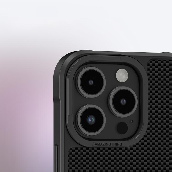 Produktbild Amazingthing Titan Max Case mit 600D Aramidfasern für iPhone 16 Pro - Schwarz (Apple iPhone 16 Pro)