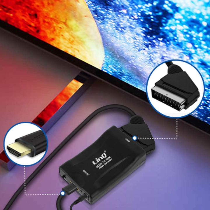 Produktbild LinQ 1080P SCART / HDMI Video-Adapter, SCART-HDMI by – Schwarz (Scart, 5 cm)