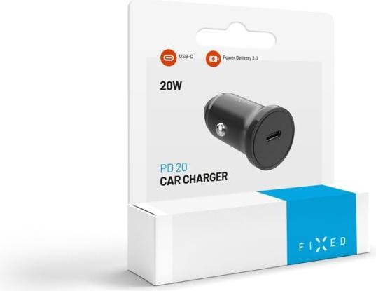 Image du produit Fixed Hurtig Biloplader USB-C 20W PD Sort (20 W)