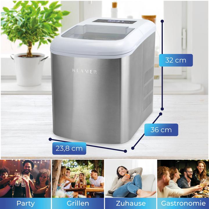 Immagine prodotto KLAMER Eiswürfelmaschine 2.1 L Wassertank, 120 W Ice Maker