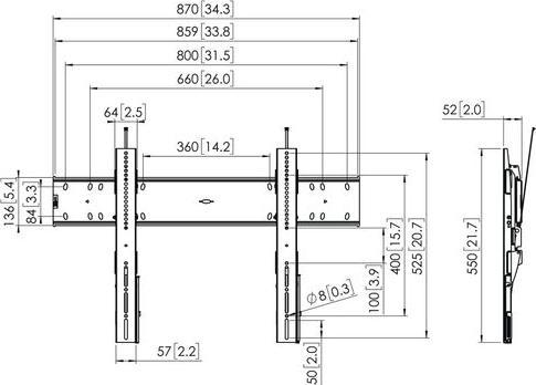 Image du produit Vogels PFW 6810 WALLMOUNT TILT 15 (Mur, 80", 75 kg)