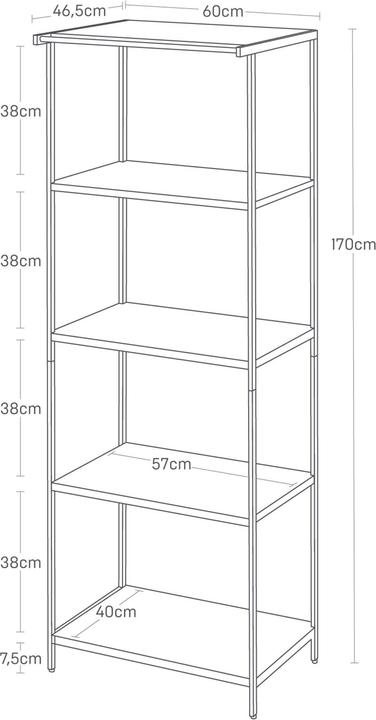 Produktbild Yamazaki 5-stöckiges Aufbewahrungsregal TOWER