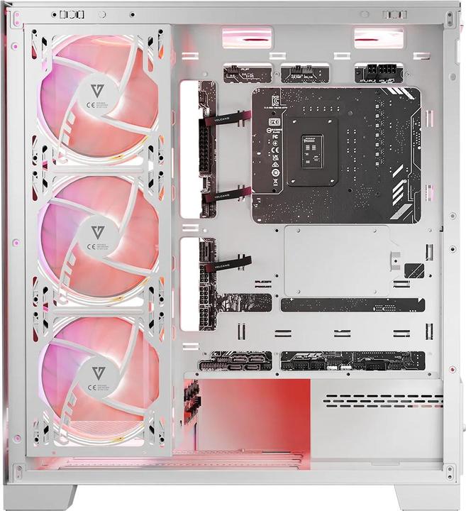 Actual product image Modecom Computer case Volcano SPACE APEX ARGB MIDI USB 3.0 X 2 CYPE-C white (mATX, ATX, ITX)