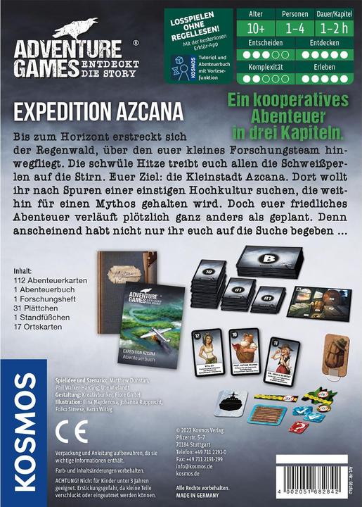 Produktbild Kosmos Adventure Games - Expedition Azcana Brettspiel Reisen/Abenteuer (Deutsch)