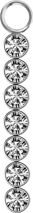 Star Piercing Anhänger silber sieben Kristalle silber (ohne Messing, Chirurgenstahl 316L)