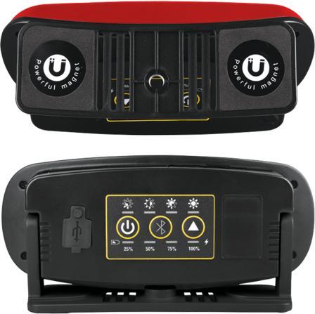 Produktbild Yato 3in1 LED Baustrahler Campinglampe Akku Arbeitsleuchte 2000lm Tragbar | Bluetooth Lautsprecher Musikb (2000 lm)