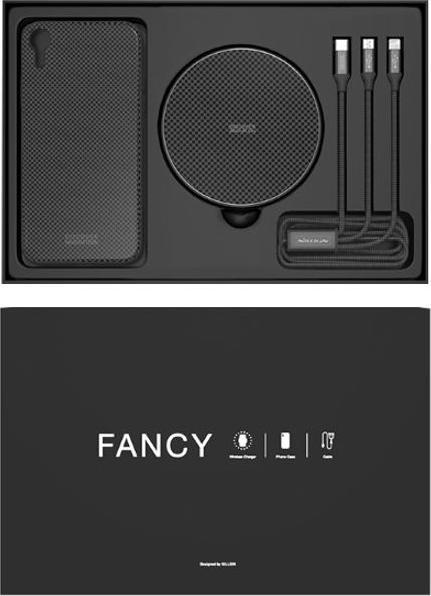 Actual product image Nillkin Fancy 3-in-1 box, hard case, charging cable and Qi charging station (Apple iPhone XR)