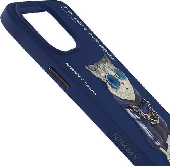 Actual product image Audi Nimmy case iPhone 15 Pro 6.1" blue Glasses Cool Cat (Apple iPhone 15 Pro)