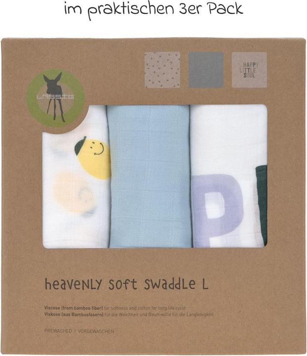 Produktbild Lässig Mullwindeln & Mulltücher Mulltuch 3er Pack Heavenly Soft Swaddle L (80 cm, 80 cm)