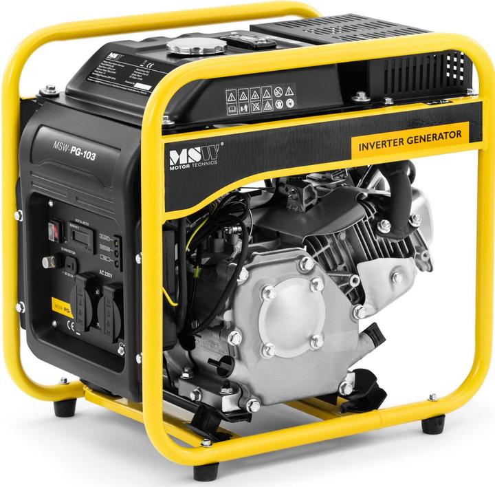 Produktbild MSW Inverter Stromerzeuger Benzin Stromaggregat Generator 2500 W 230 V AC manuell (2500 W, 5 l)