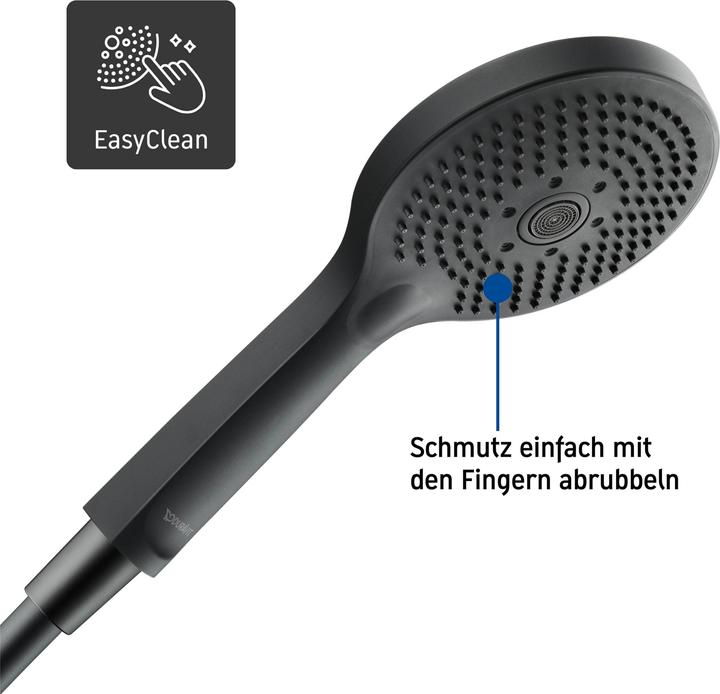 Immagine prodotto Duravit Doccetta 120, 3 getti, Click! nero opaco (3 Tipi di raggi, 14 l/min)