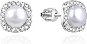 Agato Elegant silver earrings with pearls AGUP3550PS