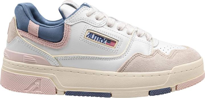 Autry sneakers clc low in suede e nabuk bianco e beige
