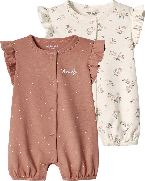 Actual product image Vertbaudet 2er-Pack Mädchen Baby Overalls Oeko-Tex